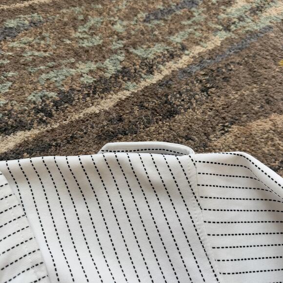 Men's Vintage Y2k Avirex White Pinstriped Zip Up Sweatshirt Jacket Sz 2XL XXL - Picture 6 of 7